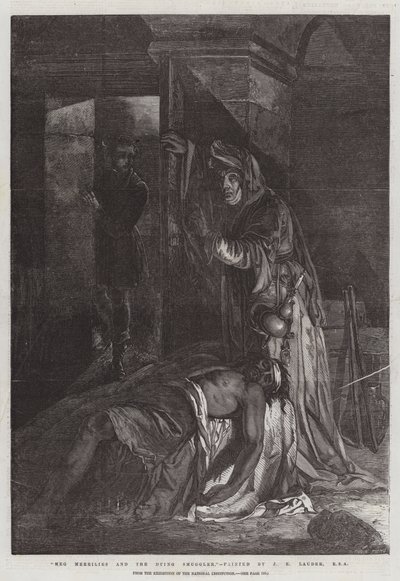 Meg Merrilies y el contrabandista moribundo, de la Exposición de la Institución Nacional de James Eckford Lauder